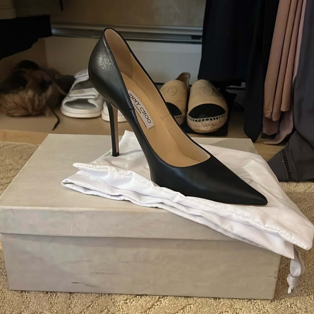 Jimmy Choo Abel Kid Black Heels